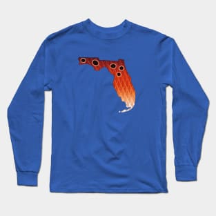Florida Redfish Colors Red Drum Inspired Color Pattern Long Sleeve T-Shirt